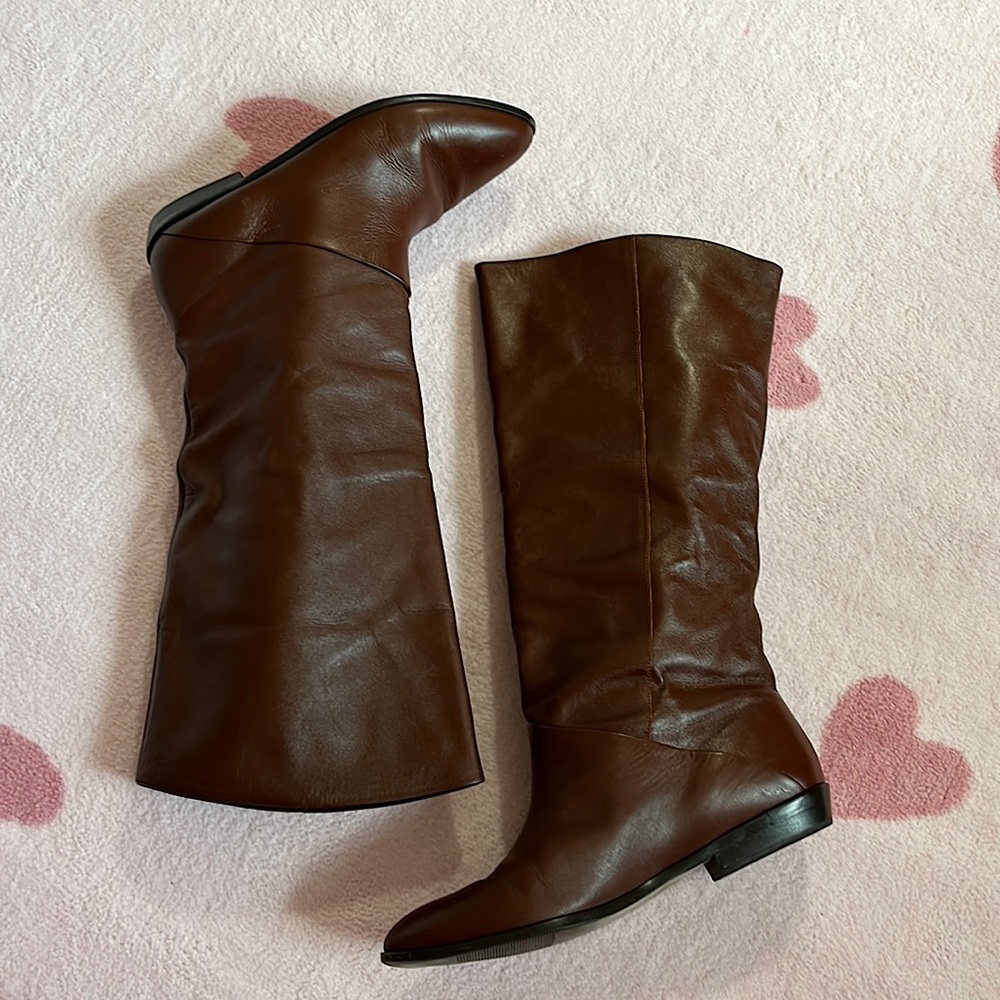 👢Vintage Naturalizer Brown Riding Boots/Genuine Leather Mid-Calf Boots 👢